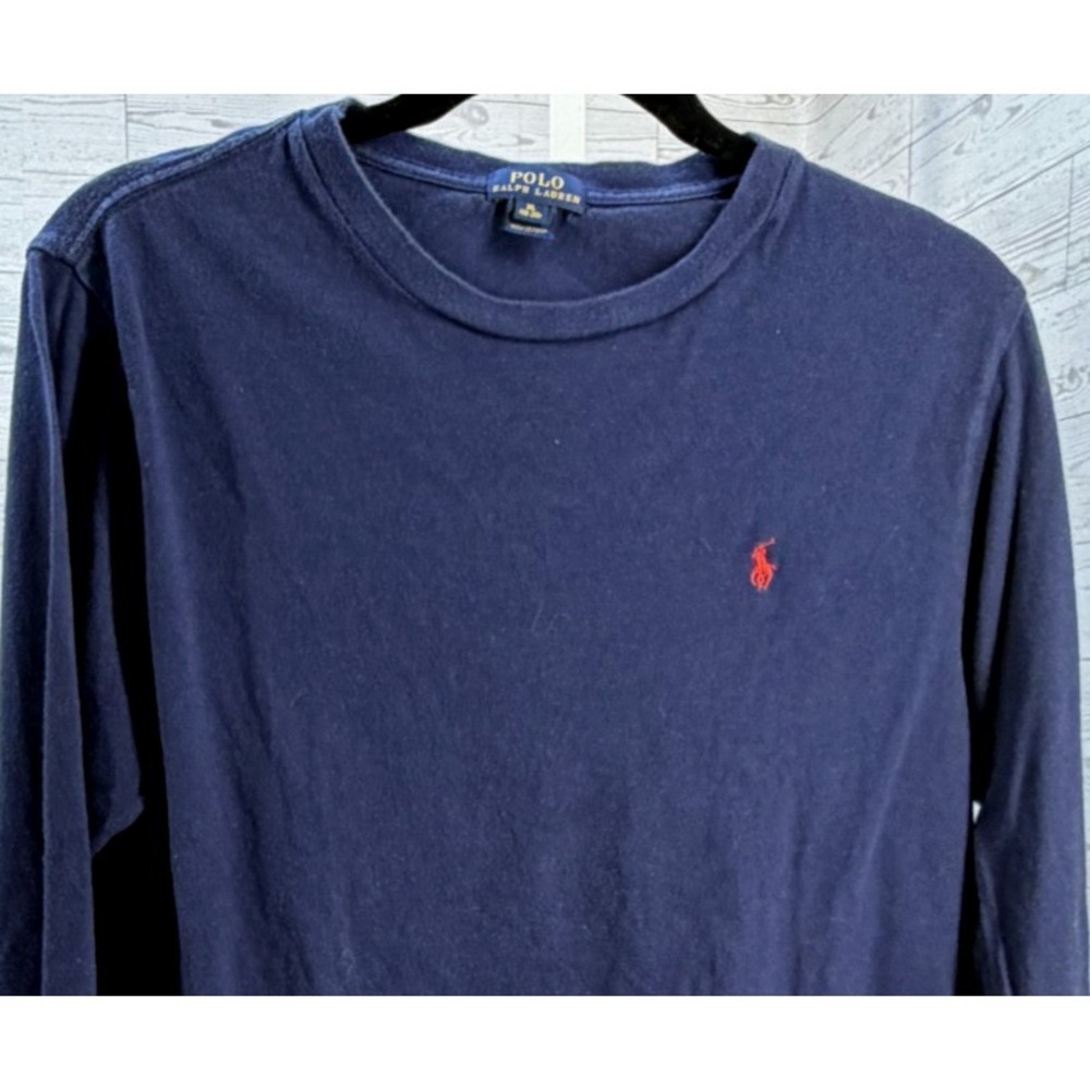 Polo Ralph Lauren Youth XL Longsleeve Shirt Navy Blue Red Pony Cotton Size 18-20